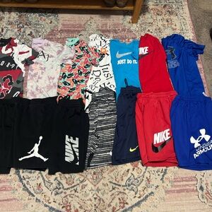 Jordan Nike under Armour, matching shorts sets